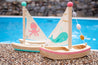 Floating Wooden Sail Boat