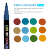 Earth Colours 1mm Fine Tip Acrylic Paint Pens - Set of 12